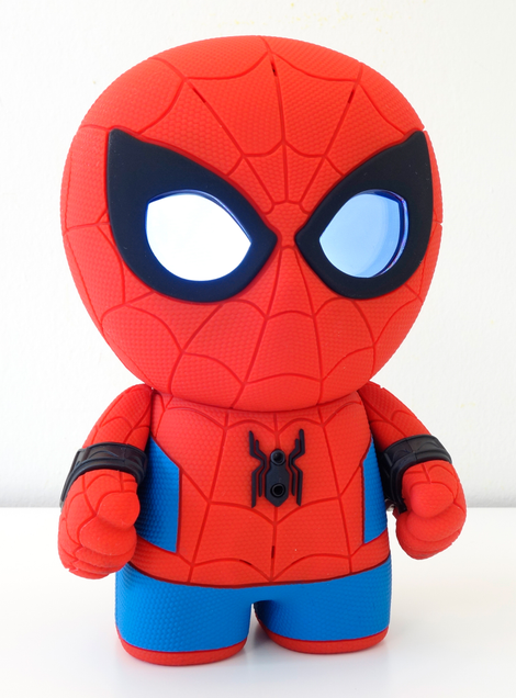 Wrapped in a rubber suit, Spider-Man’s electronics should survive the rigors of playtime with a kid.